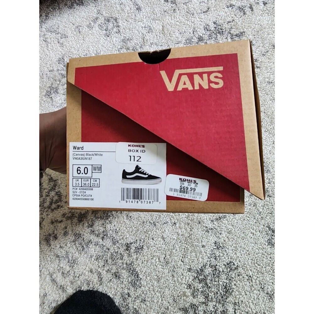 Vans Ward Canvas Black White Women's Size 6 Shoes Classic Sneakers VN0A3IUN187 - Picture 9 of 9